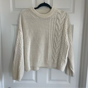 Topshop Cozy Cream Cable Knit Sweater
